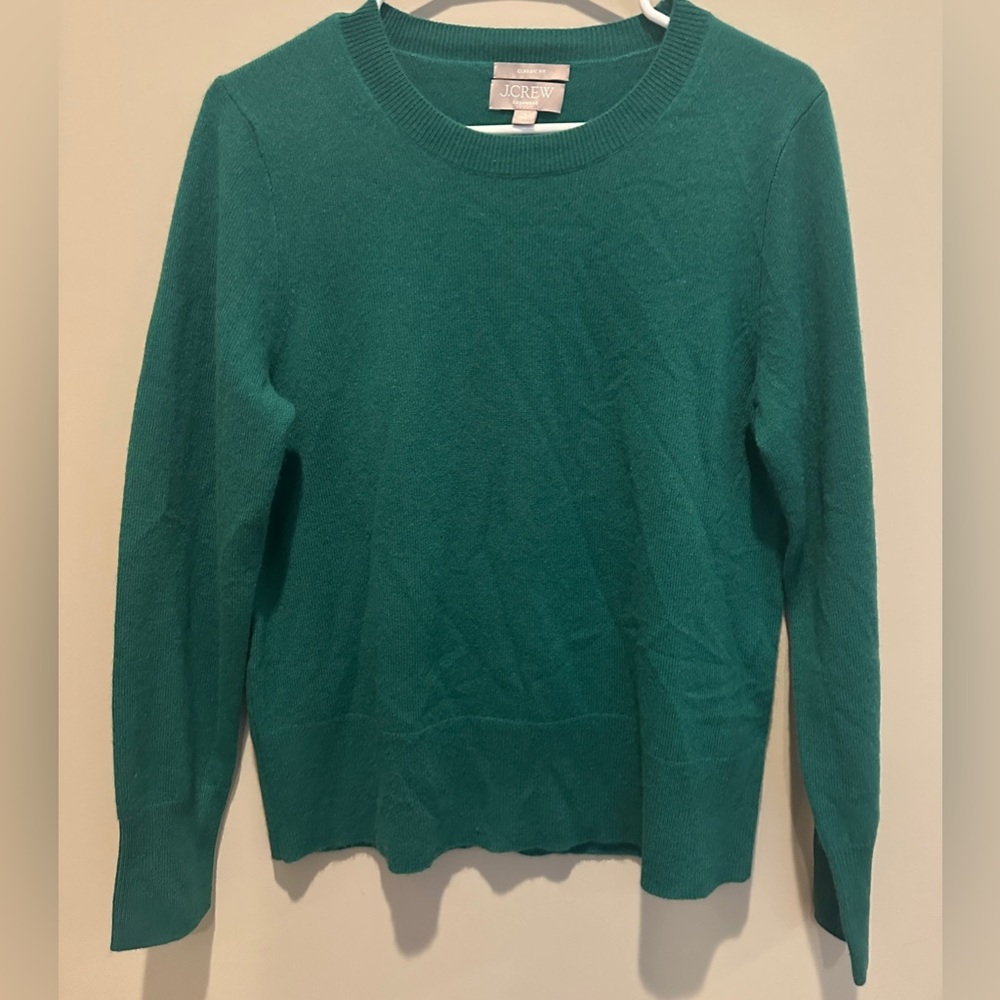 J. Crew Holiday Green Women's Crew Neck Cashmere Sweater